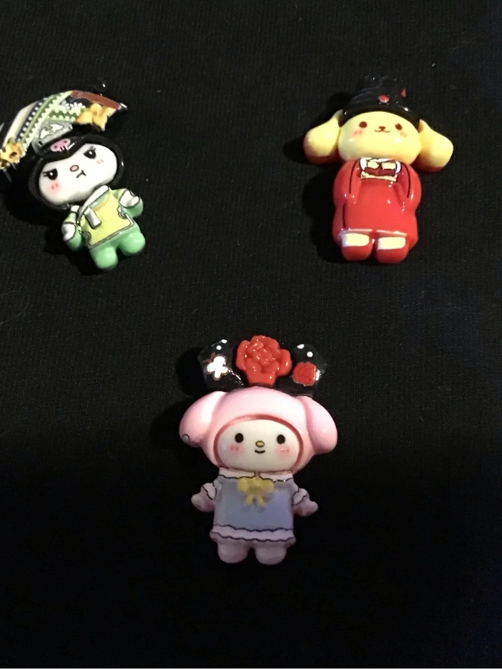 Sanrio characters mini magnet set with kimono design - Assorted Pastel Colors